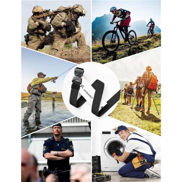 Tactical Belt, Military Hiking Rigger 1.5" Nylon Web Work Belt with Heavy Duty - Picture 5 of 7